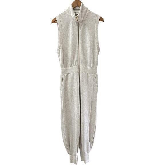 Varley Double Soft Madelyn Stretch-Jersey Jumpsuit Ivory-Marl Size‎ Small - Picture 11 of 16